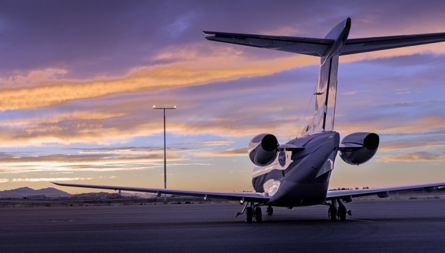 Business Jet parked at an Airport
